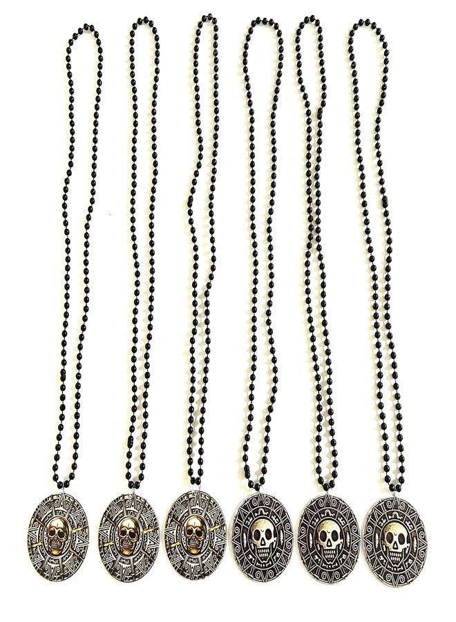 GZYSSL 12 Pcs Halloween Pirate Coin Beads Necklace Pirate Skull Necklaces Accessories Pirate Day Necklaces Party Decorations - Image 2